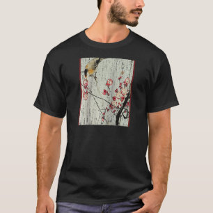 Camiseta Madeira de arte gráfica com flores de cerejeira ja
