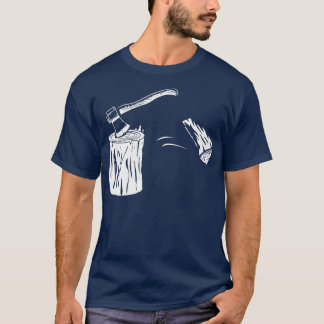 Camiseta Madeira Dividindo Bloco de Corta Ax Retro Firewood