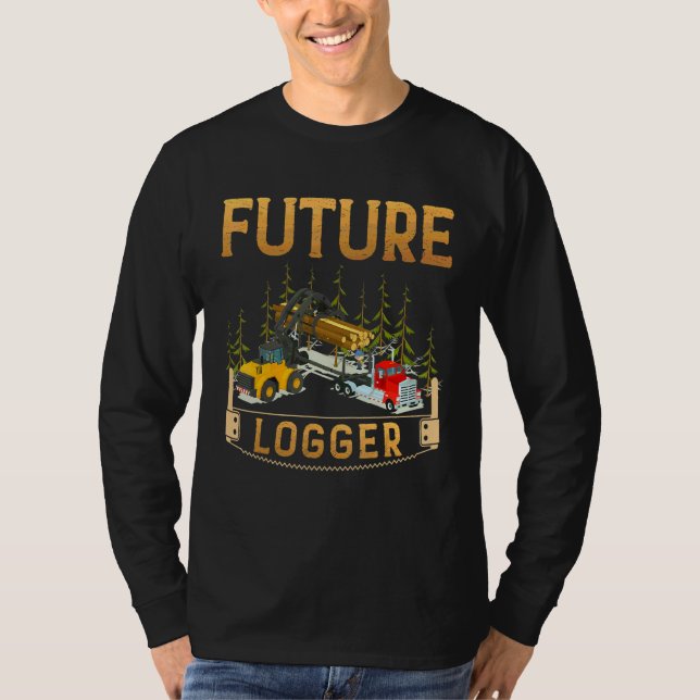 Camiseta Madeiras do Cortador Lumberjack do Futuro Logger (Frente)