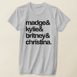 Camiseta Madge Kylie Britney e Christina