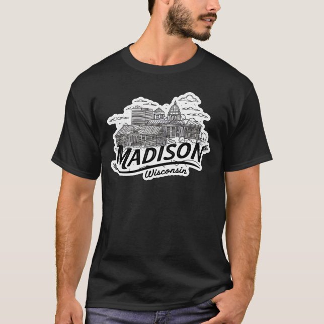 Camiseta Madison City Wisconsin EUA (Frente)