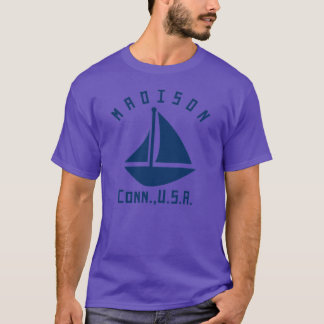 Camiseta Madison Connecticut Sailing Boating Navy Blue Text