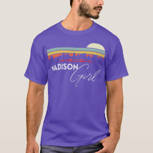 Camiseta Madison Girl Retro Sunset City Skyline Souvenir