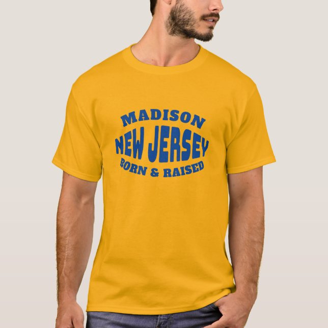 Camiseta Madison New Jersey Nascer e T-Shirt Aumentado (Frente)