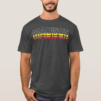 Camiseta Madison Primeiro Nome Divertido Vintage Pôr do sol