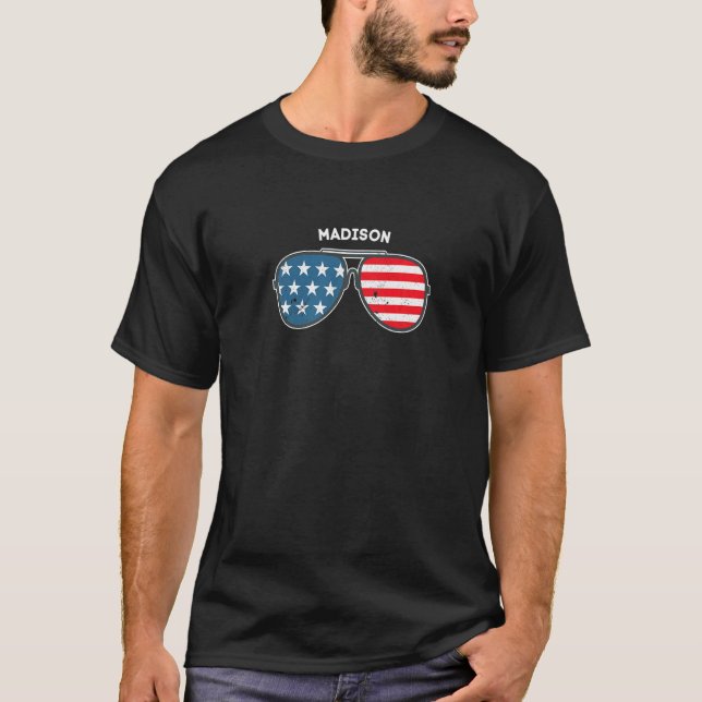 Camiseta Madison Wisconsin Wi Us Cidade América 4 De Julho (Frente)