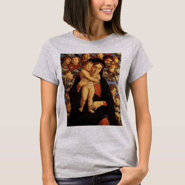 Camiseta Madona do Cherubim por Andrea Mantegna (Frente)