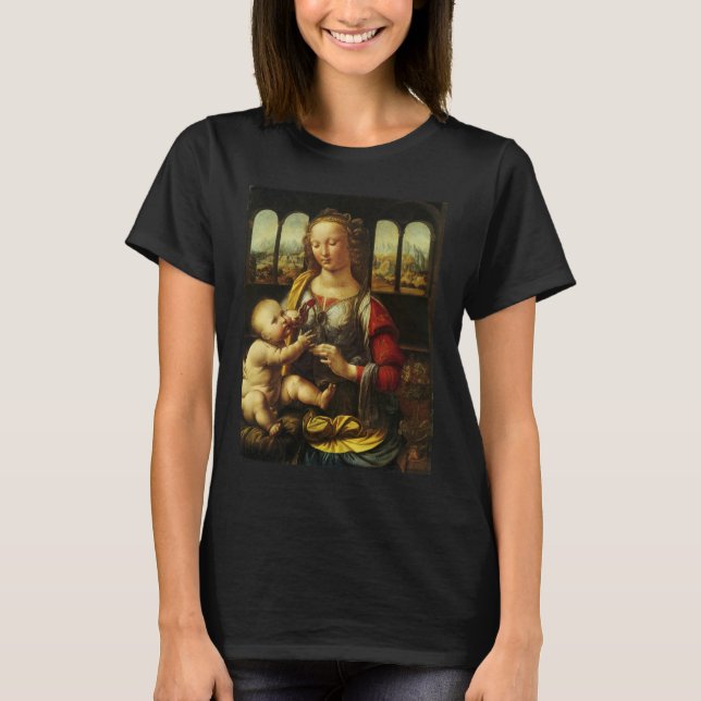 Camiseta Madona do Cravo de Leonardo da Vinci (Frente)
