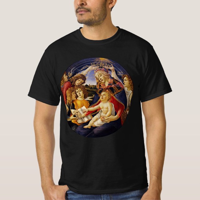 Camiseta Madona do Magnificat por Sandro Botticelli (Frente)