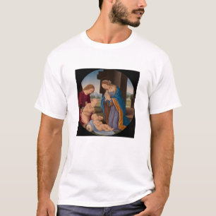 Camiseta Madonna adorador a criança com o santo infantil