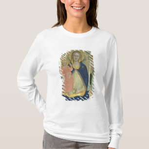 Camiseta Madonna e a criança enthroned com santos, detalha