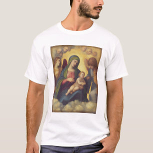 Camiseta Madonna e criança e criança na glória, c.1520