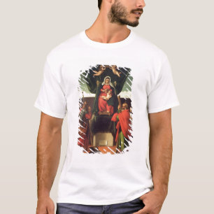 Camiseta Madonna e criança Enthroned com quatro santos,