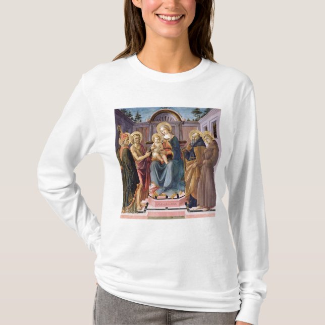 Camiseta Madonna e criança Enthroned com SS (Frente)