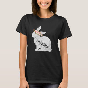 Camiseta Madrasta Bunny Correspondência Familiar Floral Bun