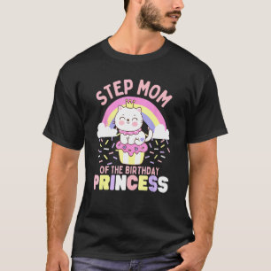 Camiseta Madrasta da Princesa de Aniversário Gatinho Fofo e
