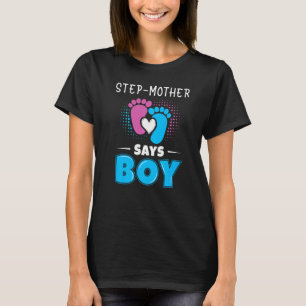 Camiseta Madrasta Diz que o Bebê é Menino Revelação do Sexo