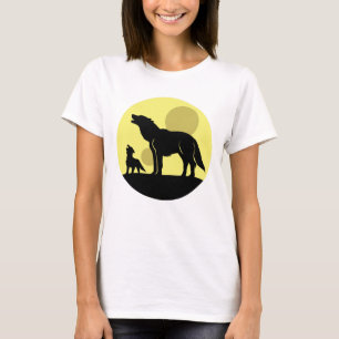 Camiseta Madre e Wolf Pup