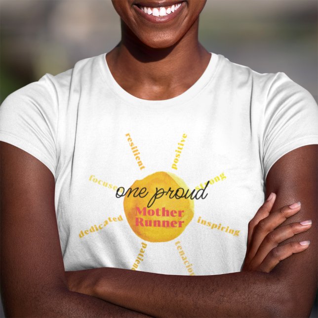 Camiseta Madre Runner Yellow Sunshine Watercolor Personaliz (Criador carregado)