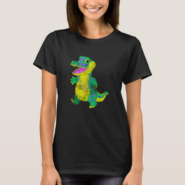 Camiseta Madri Gras Alligator Carnival Festival Costume Mat (Frente)