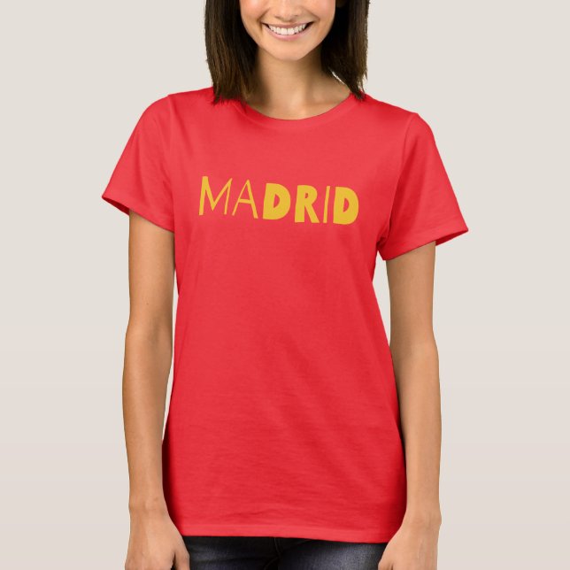 Camiseta Madrid Spanish city typography logo design. (Frente)