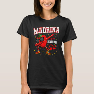 Camiseta Madrina Da Rapariga De Aniversário A Dabbing Straw