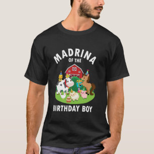 Camiseta Madrina Do Menino Fazendeiro Animais da Fazenda