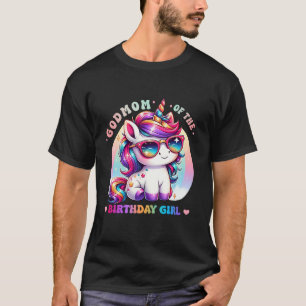 Camiseta Madrinha da Família do Unicórnio Rainbow