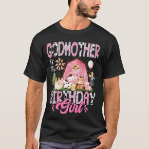 Camiseta Madrinha Da Menina Do Aniversário Vaca Da Fazenda