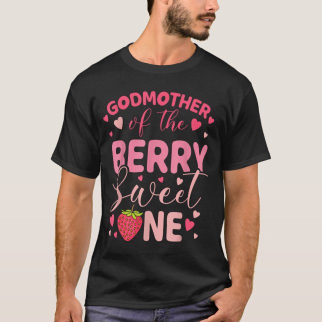 Camiseta Madrinha da morango doce de frutas morango primeir (Frente)