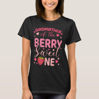 Camiseta Madrinha da primeira morango doce de frutas vermel