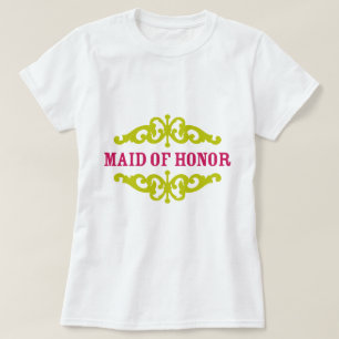 Camiseta Madrinha de casamento (Rosa Quente e Chartreuse)
