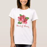 Camiseta Madrinha de casamento Tropical Red Hibiscus<br><div class="desc">Esta camiseta de madrinha de casamento apresenta um design floral tropical hibiscus vermelho-d-água. Personalize com seu próprio texto. Os produtos correspondentes estão disponíveis. Visite nossa loja ou veja nossas páginas de coleta para ver o intervalo de cheios.</div>