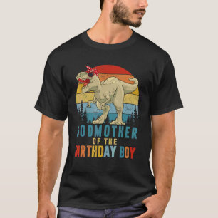 Camiseta Madrinha Dinossauro Do Garoto De Aniversário Que C