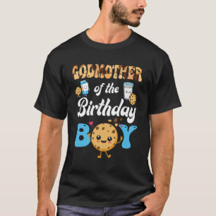 Camiseta Madrinha Do Leite De Menino De Aniversário E Cooki