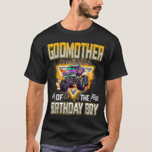 Camiseta Madrinha Do Menino Monstro Caminhão De Aniversário