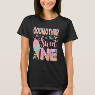 Camiseta Madrinha Do Sorvete Do Doce Aniversário De 1 Ano