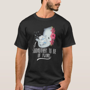 Camiseta Madrinha Para Ser De Gêmeos Bebês Elefante B