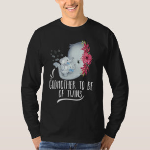 Camiseta Madrinha Para Ser De Gêmeos Bebês Elefante B
