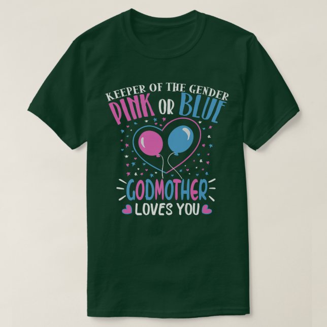 Camiseta Madrinha Rosa ou Azul ama Você Rever Sexo Mãe (Frente do Design)