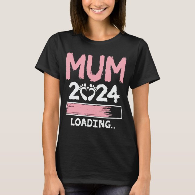 Camiseta Mãe 2024 Carregando Futuro Engraçado Nova Mãe Para (Frente)