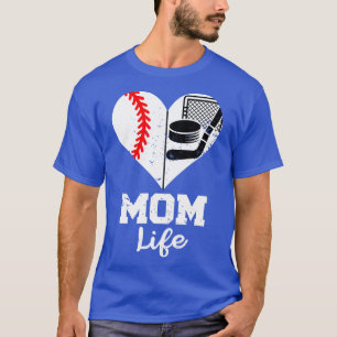 Camiseta Mãe A Vida do Coração Engraçada A Hockey Com Beise