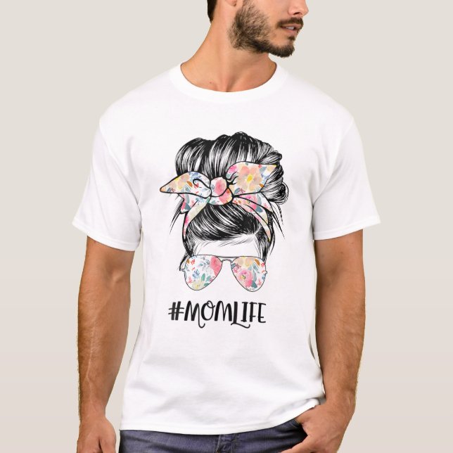 Camiseta Mãe A Vida Má Cabelo Roupa Mulher Dia de as mães E (Frente)