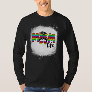 Camiseta Mãe A Vida Má Mulher Pop Empurra-O Com Um Brinqued