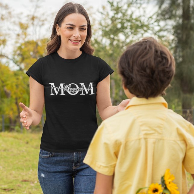 Camiseta Mãe abençoada Dia da Mãe (Criador carregado)