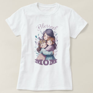 Camiseta Mãe abençoada, presente do dia da mãe e aniversári