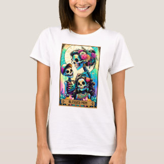 Camiseta Mãe abençoada, Skeleton Tarot Card
