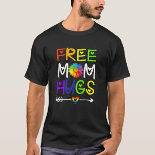 Camiseta Mãe Abraça Daisy Rainbow Coração LGBT Mês