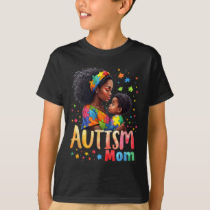Camiseta Mãe Afro Autismo Sensibilização Mamã Autismo Negro