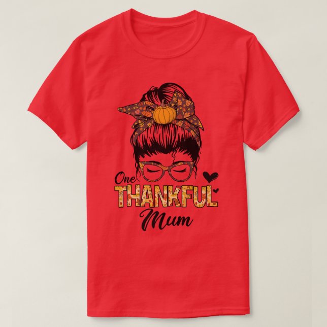 Camiseta Mãe agradecida Engraçada Mensagem Chega outono Gra (Frente do Design)